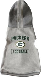 Littlearth NFL Dog & Cat Hooded Crewneck Sweater, Green Bay Packers, Large