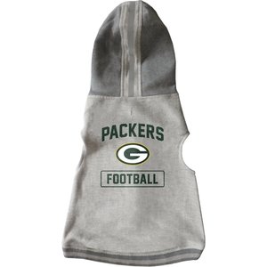 Littlearth NFL Dog & Cat Hooded Crewneck Sweater, Green Bay Packers, Large