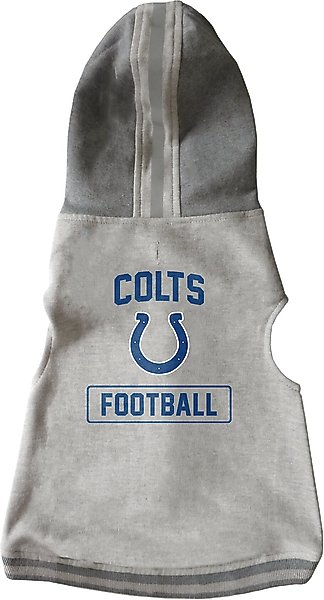 Show full view: Littlearth NFL Dog & Cat Hooded Crewneck Sweater, Indianapolis Colts, Teacup slide 1 of 4