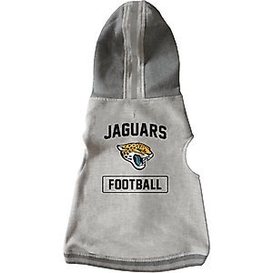 Littlearth NFL Dog & Cat Hooded Crewneck Sweater, Jacksonville Jaguars, X-Small