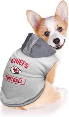 Show full view: Littlearth NFL Dog & Cat Hooded Crewneck Sweater, Kansas City Chiefs, Small slide 3 of 6