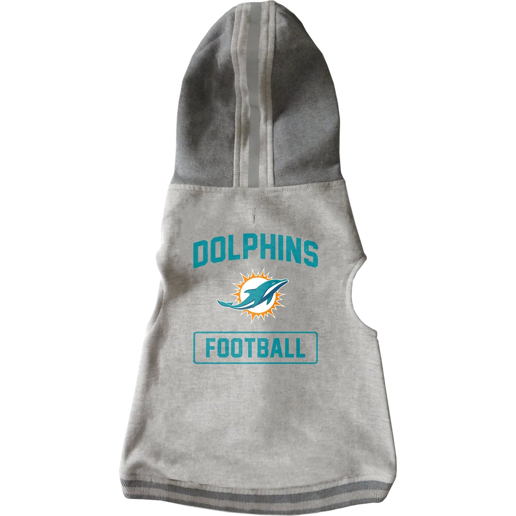 Littlearth NFL Dog & Cat Hooded Crewneck Sweater, Miami Dolphins, Teacup