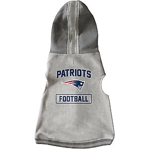 Littlearth NFL Dog & Cat Hooded Crewneck Sweater, New England Patriots, Small