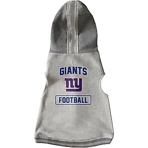 Littlearth NFL Dog & Cat Hooded Crewneck Sweater, New York Giants, X-Small