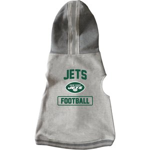 Littlearth NFL Dog & Cat Hooded Crewneck Sweater, New York Jets, Large