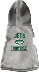 Littlearth NFL Dog & Cat Hooded Crewneck Sweater, New York Jets, Small