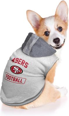Show full view: Littlearth NFL Dog & Cat Hooded Crewneck Sweater, San Francisco 49ers, Small slide 3 of 6