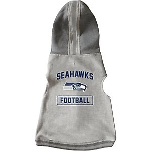 Littlearth NFL Dog & Cat Hooded Crewneck Sweater, Seattle Seahawks, Small