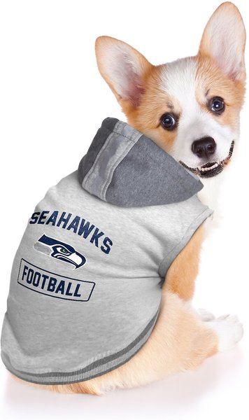 Show full view: Littlearth NFL Dog & Cat Hooded Crewneck Sweater, Seattle Seahawks, X-Large slide 3 of 6