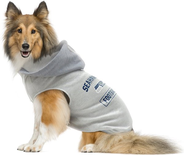 Show full view: Littlearth NFL Dog & Cat Hooded Crewneck Sweater, Seattle Seahawks, X-Large slide 4 of 6