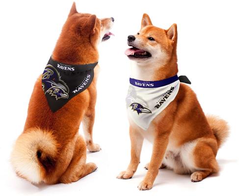 Show full view: Littlearth NFL Home & Away Bandana Set for Dogs & Cats, Baltimore Ravens, Large slide 1 of 4