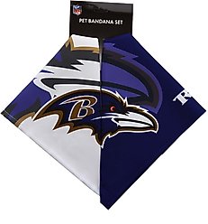 Littlearth NFL Home & Away Bandana Set for Dogs & Cats, Baltimore Ravens, Large slide 2 of 3