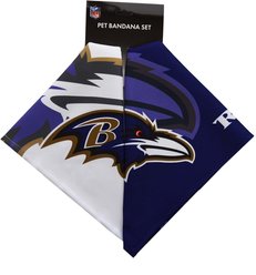 Littlearth NFL Home & Away Bandana Set for Dogs & Cats, Baltimore Ravens, Medium slide 2 of 3
