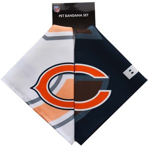 Littlearth NFL Home & Away Bandana Set for Dogs & Cats, Chicago Bears, Large