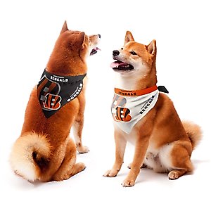Littlearth NFL Home & Away Bandana Set for Dogs & Cats, Cincinnati Bengals, Small