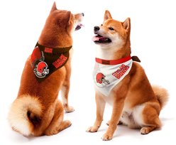 Littlearth NFL Home & Away Bandana Set for Dogs & Cats, Cleveland Browns, Medium