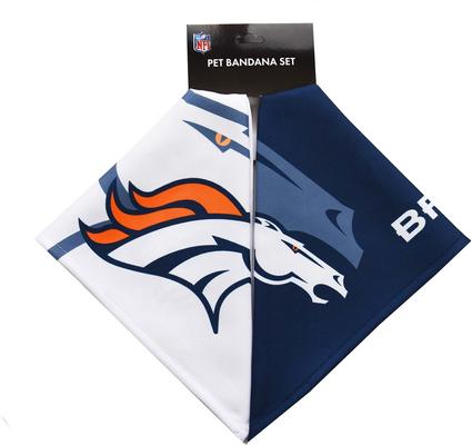 Show full view: Littlearth NFL Home & Away Bandana Set for Dogs & Cats, Denver Broncos, Large slide 2 of 4