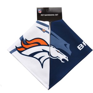 Littlearth NFL Home & Away Bandana Set for Dogs & Cats, Denver Broncos, Small