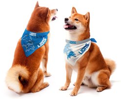 Littlearth NFL Home & Away Bandana Set for Dogs & Cats, Detroit Lions, Large
