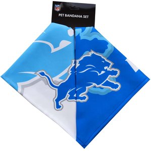 Littlearth NFL Home & Away Bandana Set for Dogs & Cats, Detroit Lions, Large