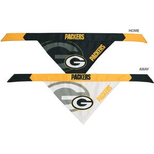 Littlearth NFL Home & Away Bandana Set for Dogs & Cats, Green Bay Packers, Large