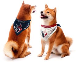 Littlearth NFL Home & Away Bandana Set for Dogs & Cats, Houston Texans, Small