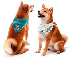 Littlearth NFL Home & Away Bandana Set for Dogs & Cats, Miami Dolphins, Large