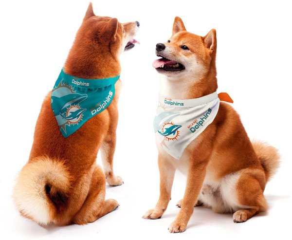 Show full view: Littlearth NFL Home & Away Bandana Set for Dogs & Cats, Miami Dolphins, Large slide 1 of 6