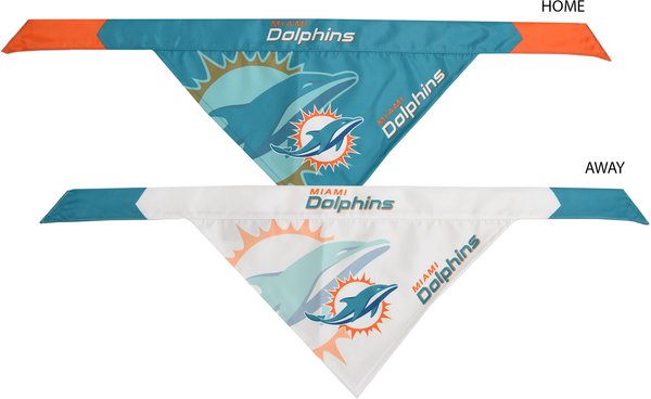 Show full view: Littlearth NFL Home & Away Bandana Set for Dogs & Cats, Miami Dolphins, Large slide 3 of 6