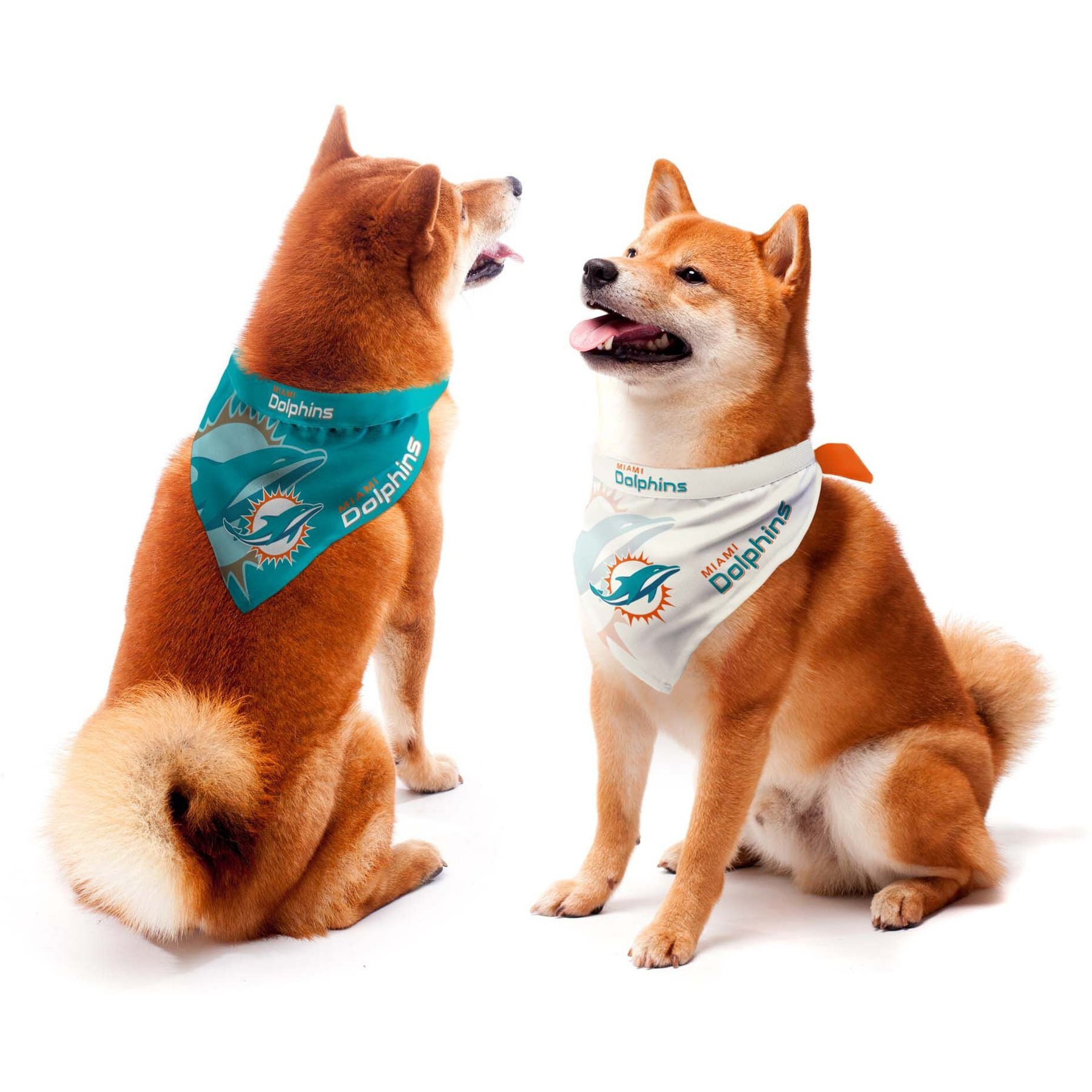 Littlearth NFL Home & Away Bandana Set for Dogs & Cats, Miami Dolphins, Medium