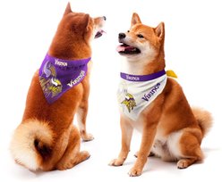 Littlearth NFL Home & Away Bandana Set for Dogs & Cats, Minnesota Vikings, Small