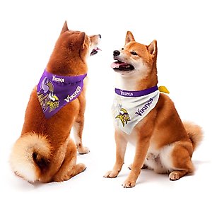 Littlearth NFL Home & Away Bandana Set for Dogs & Cats, Minnesota Vikings, Small