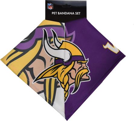 Show full view: Littlearth NFL Home & Away Bandana Set for Dogs & Cats, Minnesota Vikings, Small slide 2 of 6