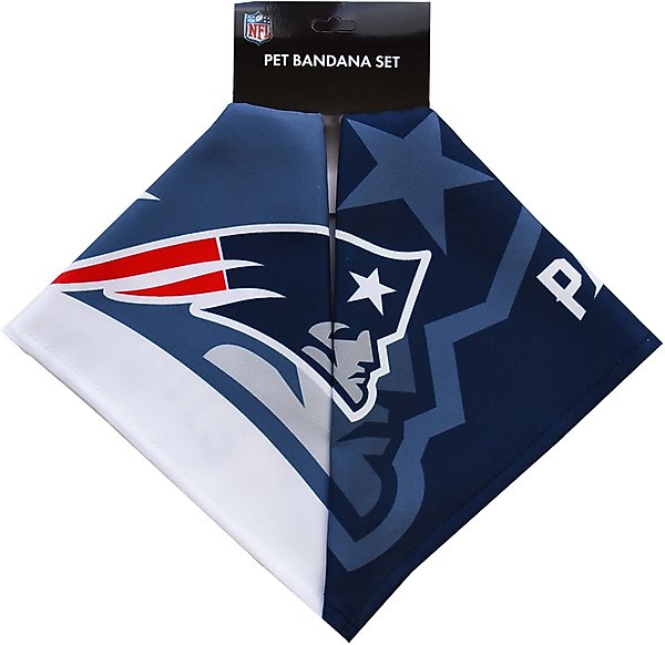 Show full view: Littlearth NFL Home & Away Bandana Set for Dogs & Cats, New England Patriots, Large slide 2 of 4