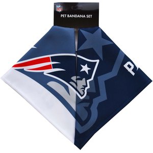Littlearth NFL Home & Away Bandana Set for Dogs & Cats, New England Patriots, Large