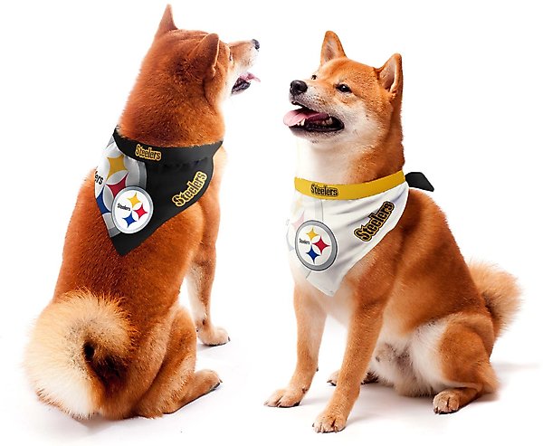 Show full view: Littlearth NFL Home & Away Bandana Set for Dogs & Cats, Pittsburgh Steelers, Large slide 1 of 6