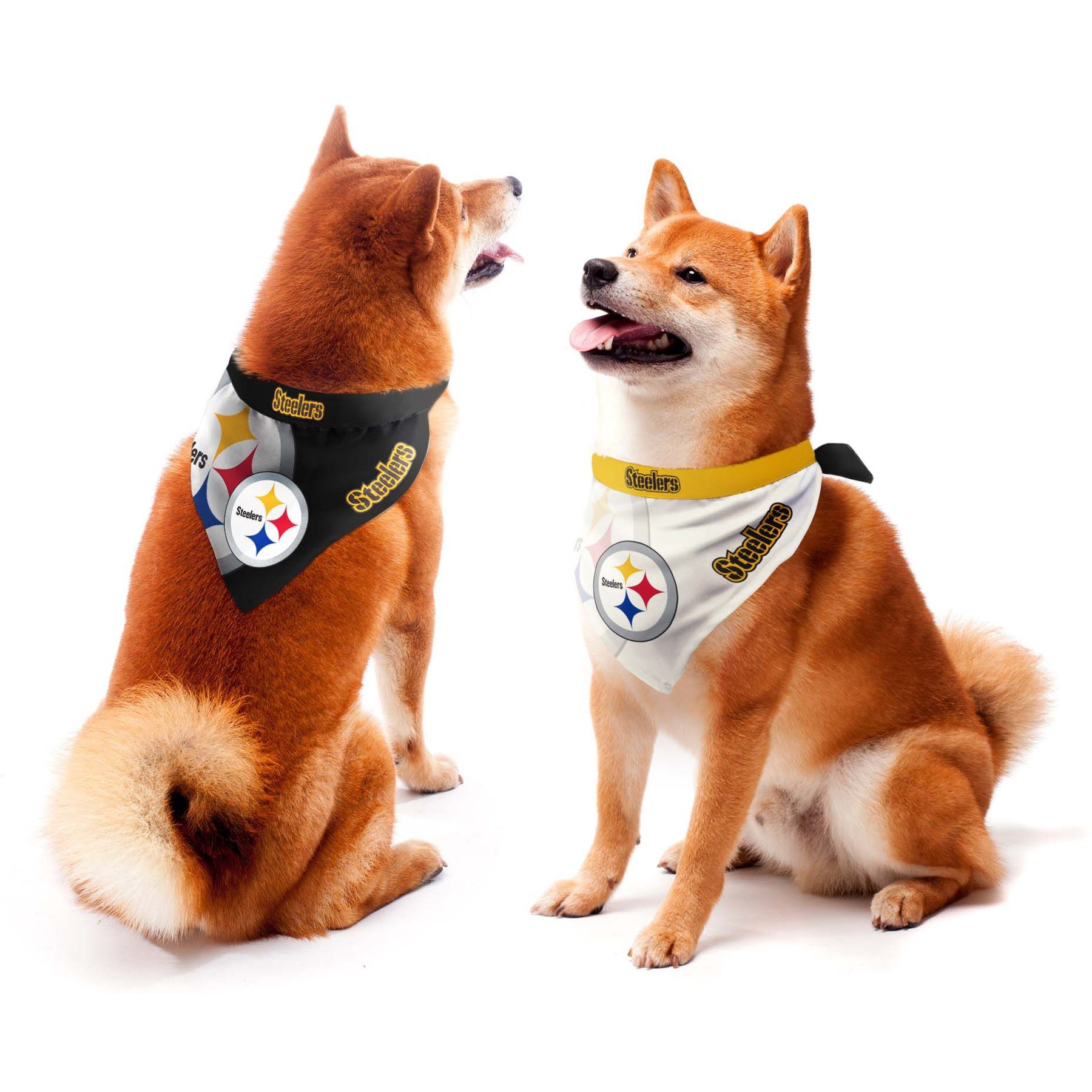 Littlearth NFL Home & Away Bandana Set for Dogs & Cats, Pittsburgh Steelers, Large
