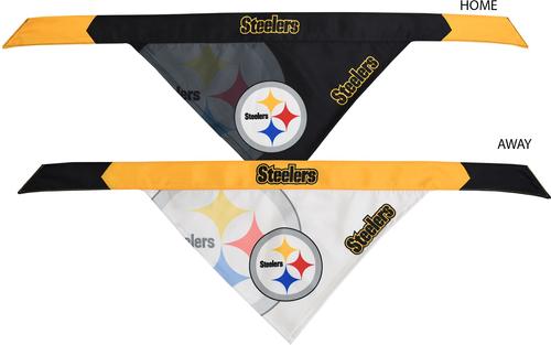 Show full view: Littlearth NFL Home & Away Bandana Set for Dogs & Cats, Pittsburgh Steelers, Large slide 3 of 6