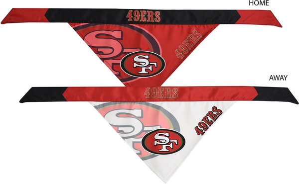 Show full view: Littlearth NFL Home & Away Bandana Set for Dogs & Cats, San Francisco 49ers, Large slide 3 of 6
