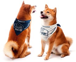 Littlearth NFL Home & Away Bandana Set for Dogs & Cats, Seattle Seahawks, Small