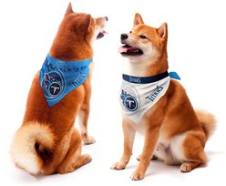 Littlearth NFL Home & Away Bandana Set for Dogs & Cats, Tennessee Titans, Medium