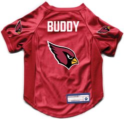 Littlearth NFL Personalized Stretch Dog & Cat Jersey, Arizona Cardinals, Medium