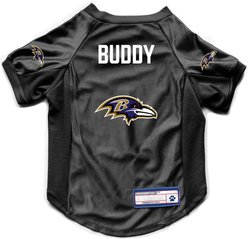 Littlearth NFL Personalized Stretch Dog & Cat Jersey, Baltimore Ravens, Large