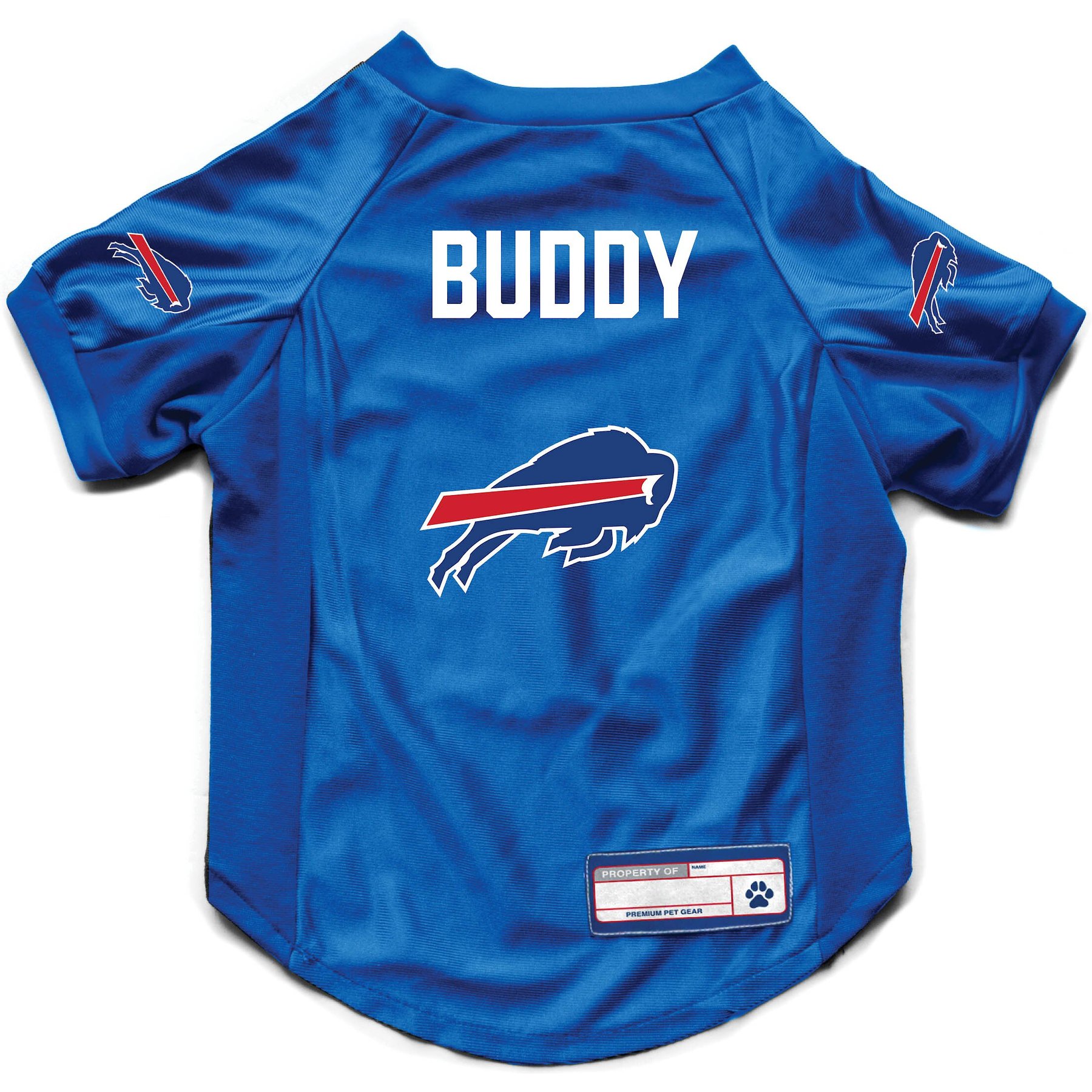 Littlearth NFL Personalized Stretch Dog & Cat Jersey, Buffalo Bills, Large