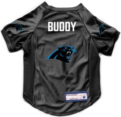 Littlearth NFL Personalized Stretch Dog & Cat Jersey, Carolina Panthers, Large