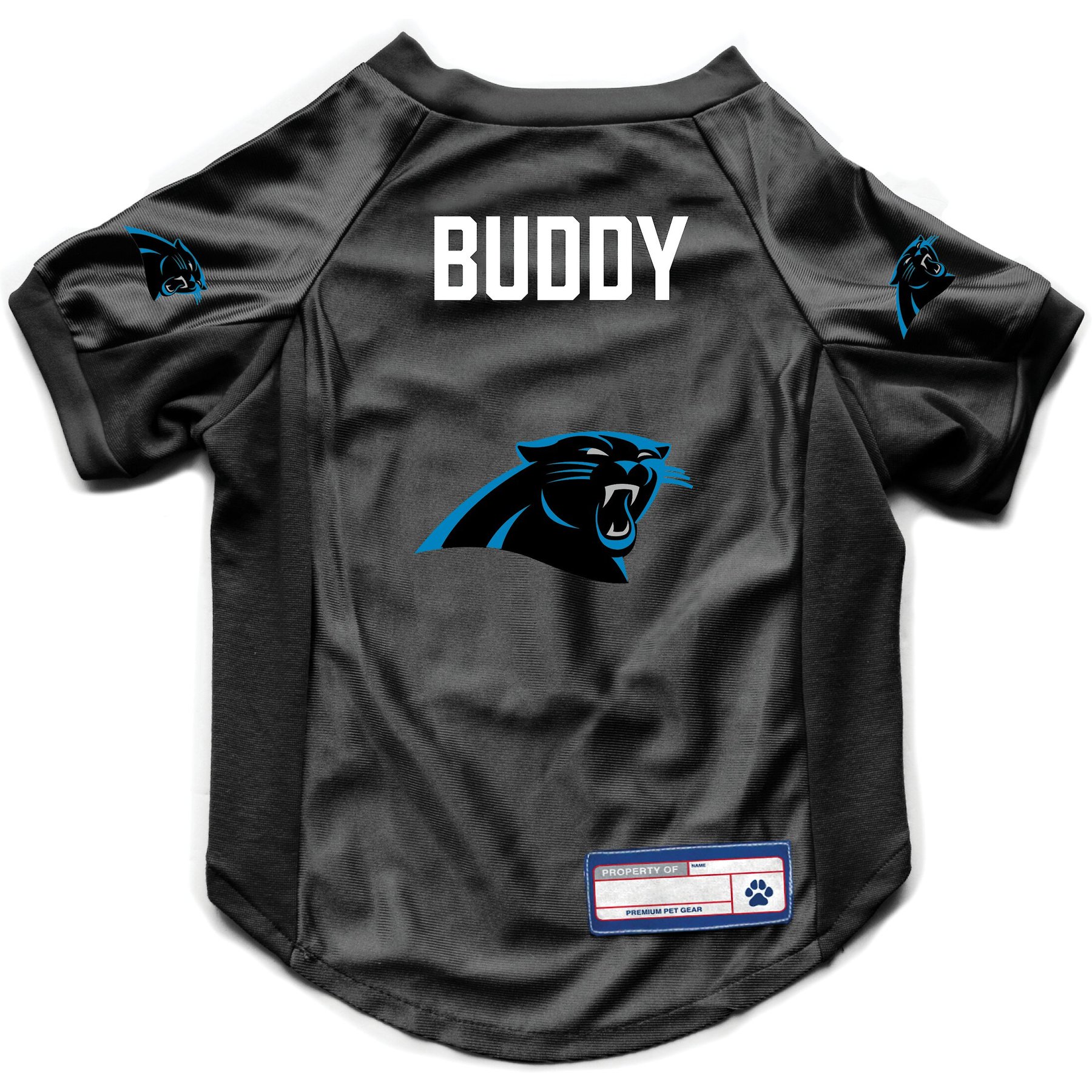 Littlearth NFL Personalized Stretch Dog & Cat Jersey, Carolina Panthers, X-Small