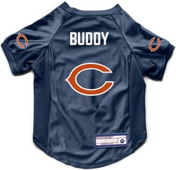 Littlearth NFL Personalized Stretch Dog & Cat Jersey, Chicago Bears, Small
