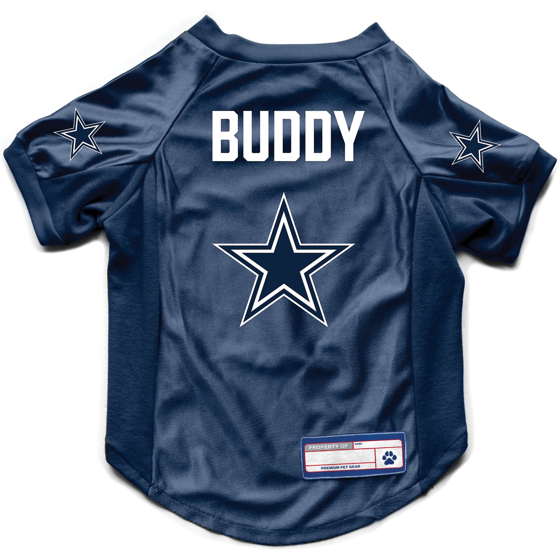 Littlearth NFL Personalized Stretch Dog & Cat Jersey, Dallas Cowboys, Large