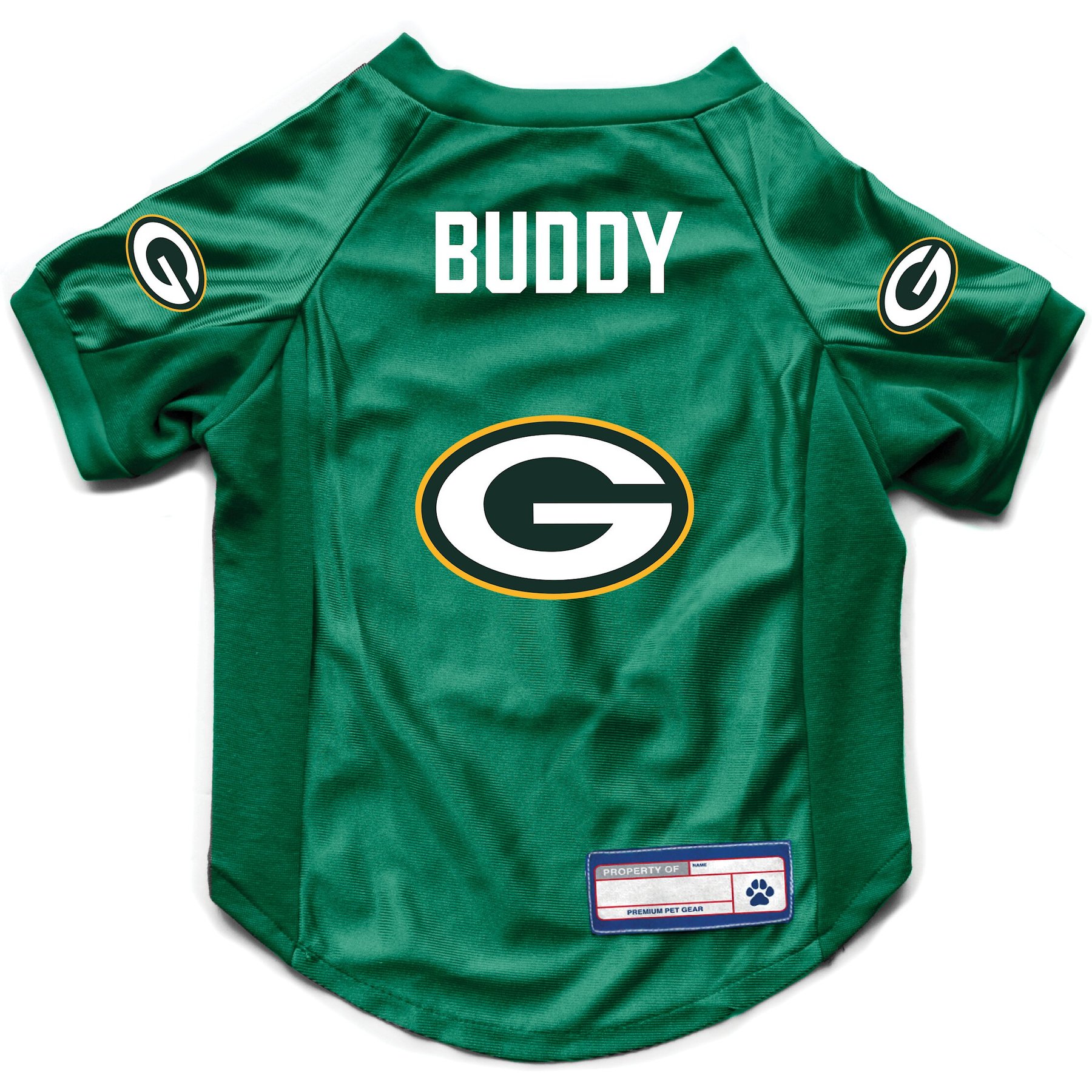 Littlearth NFL Personalized Stretch Dog & Cat Jersey, Green Bay Packers, Medium