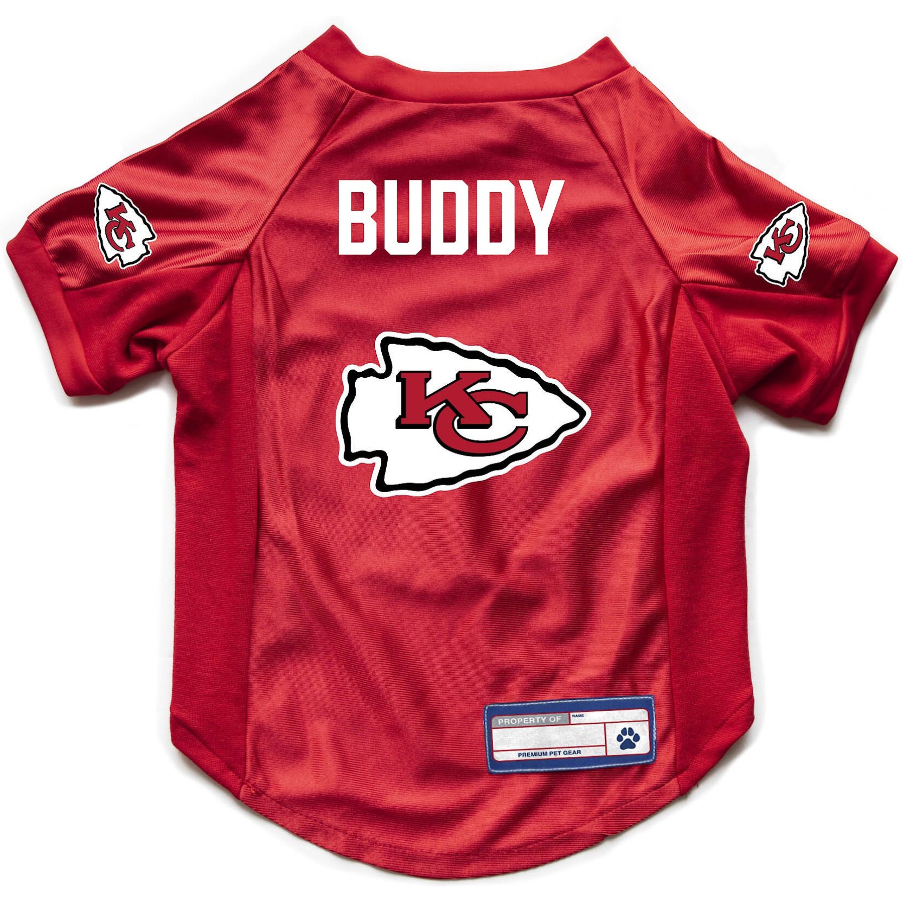 Littlearth NFL Personalized Stretch Dog & Cat Jersey, Kansas City Chiefs